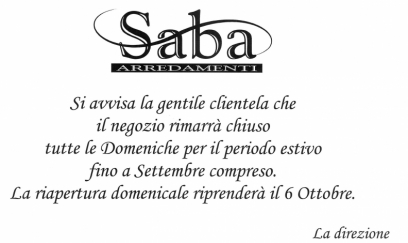 CHIUSURA DOMENICALE